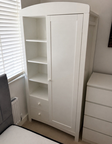 White freestanding wardrobe - freestanding,