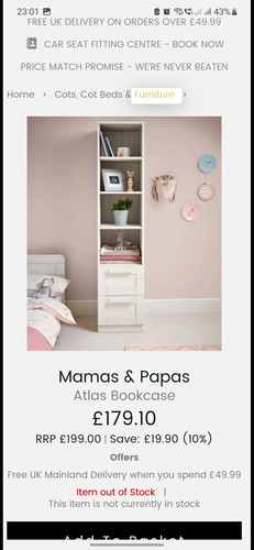 Mamas papas atlas bookcase - mamas,