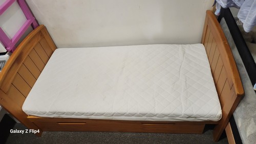 Wooden crib bed - with, changing
